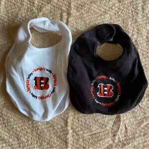 Baby Bengals Bib Set - Black and White